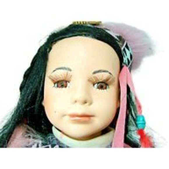 Golden Keepsake Native American Porcelain Doll Dressed Collector Vintage Sz 17" - Picture 7 of 12